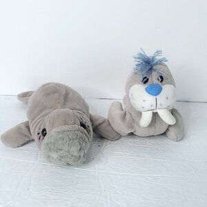 Seal Plush Stuffed Animal Bundle Lot Of 2 Polar Baby Grey Sealife